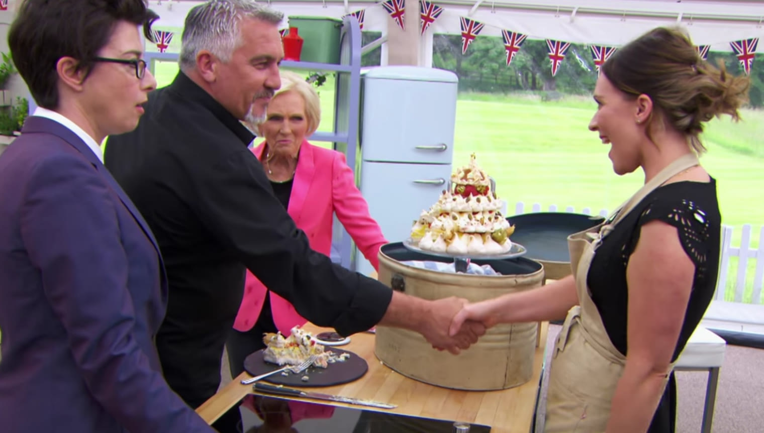Handshake moment with Candice Brown