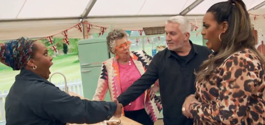 Handshake moment with Illiyin Morrison